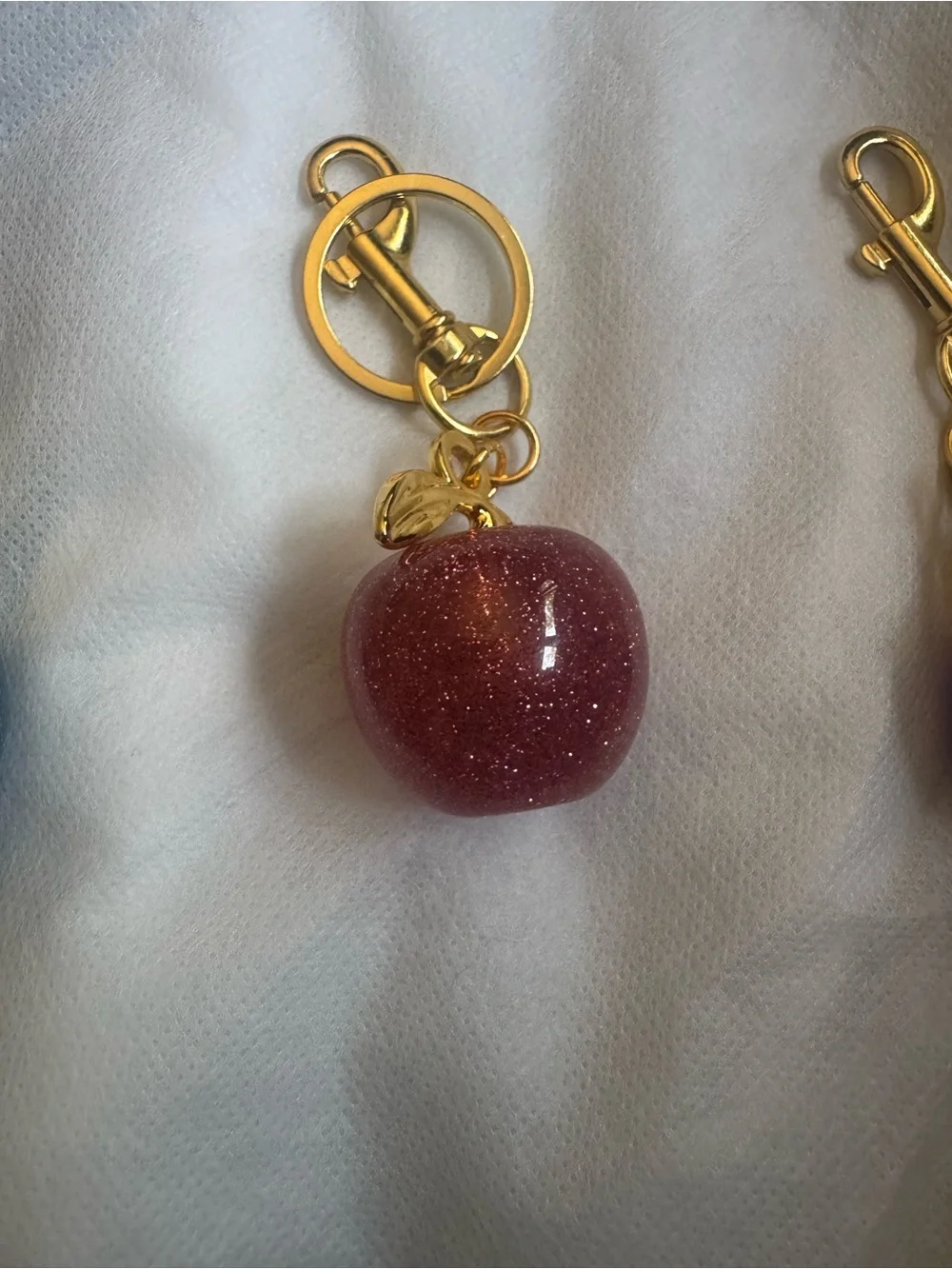 Apple Bag Charm Keychains - Assorted Colors ‼️PICK ONE‼️ (gold tone hardware)